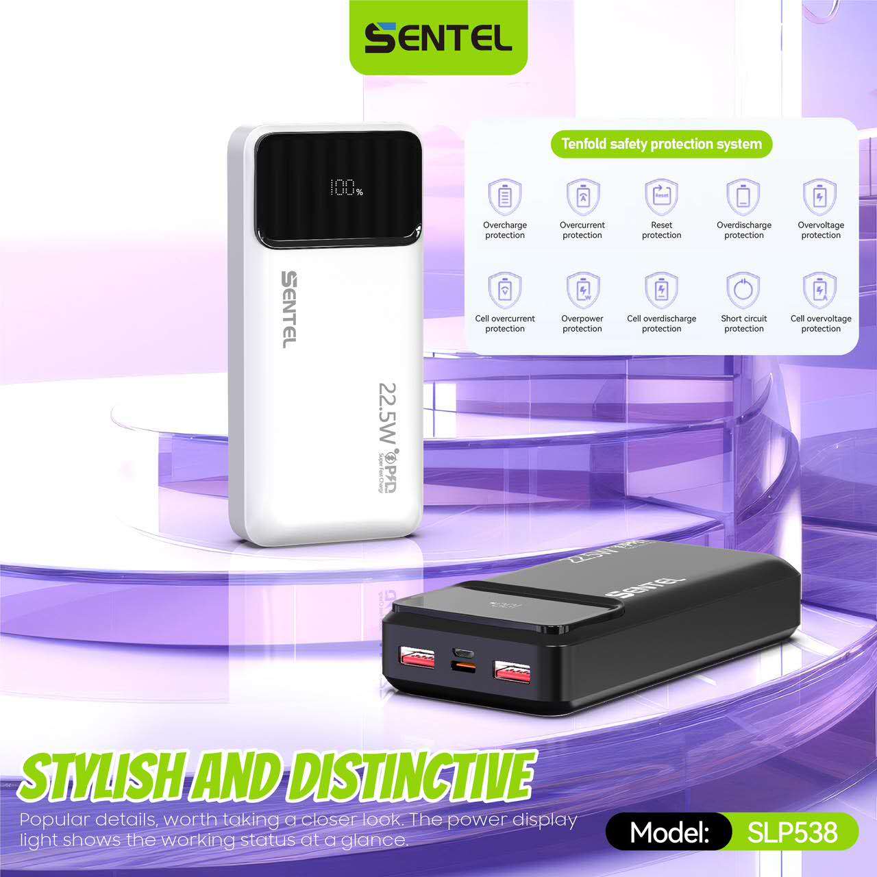 Sentel SLP538 10000mAh 20000mAH Power Bank 22.5w Fast Charging ...