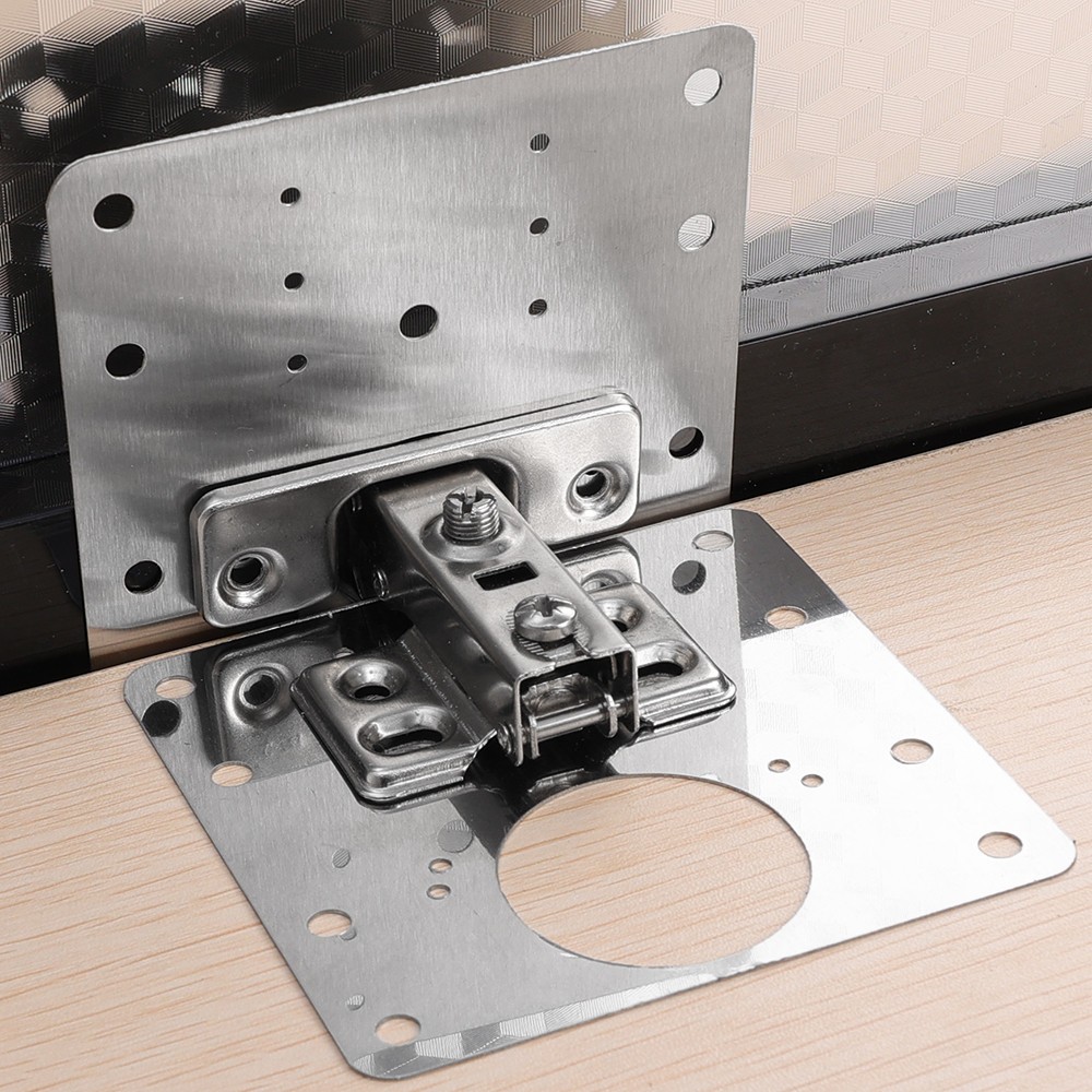 10X Cabinet Hinge Repair Plate Kit Stainless Steel Hinge Brackets ...