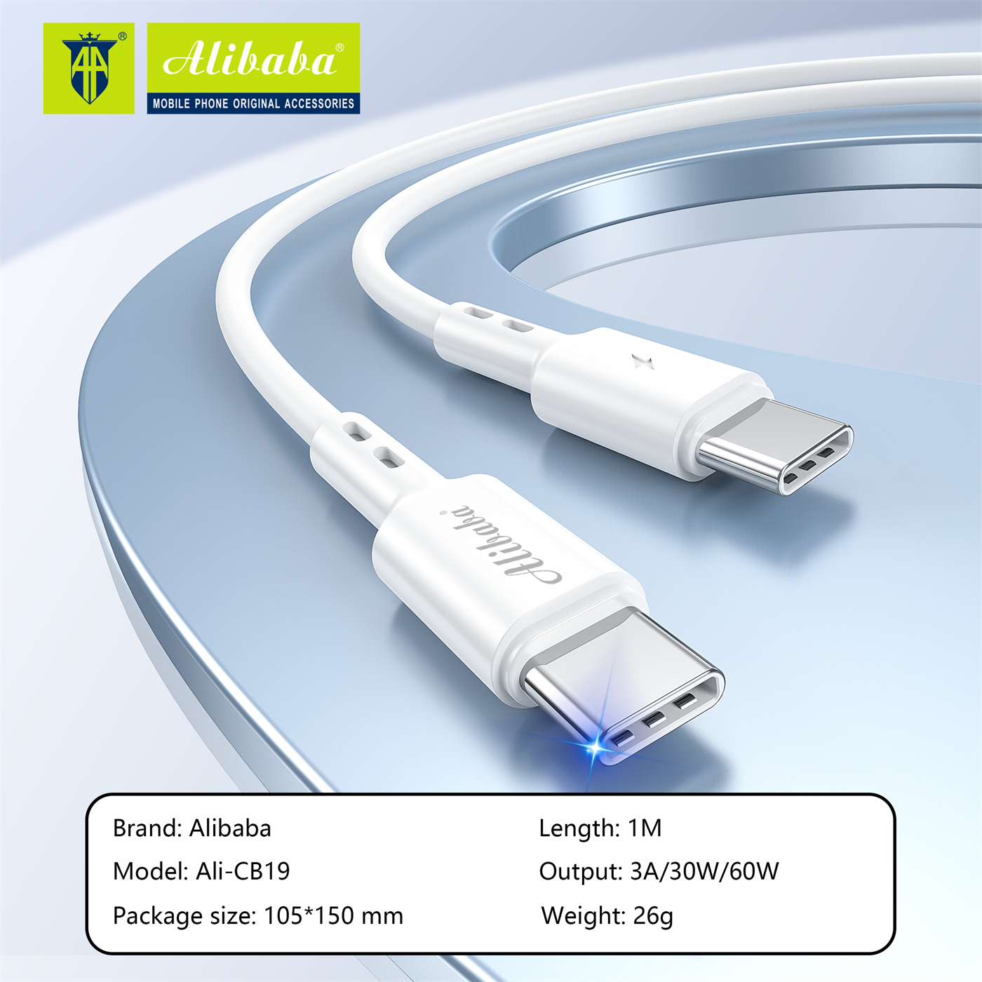 ALIBABA Fast Charging Cable 30W/60W 3A Data Transfer Cable USB Cord w ...