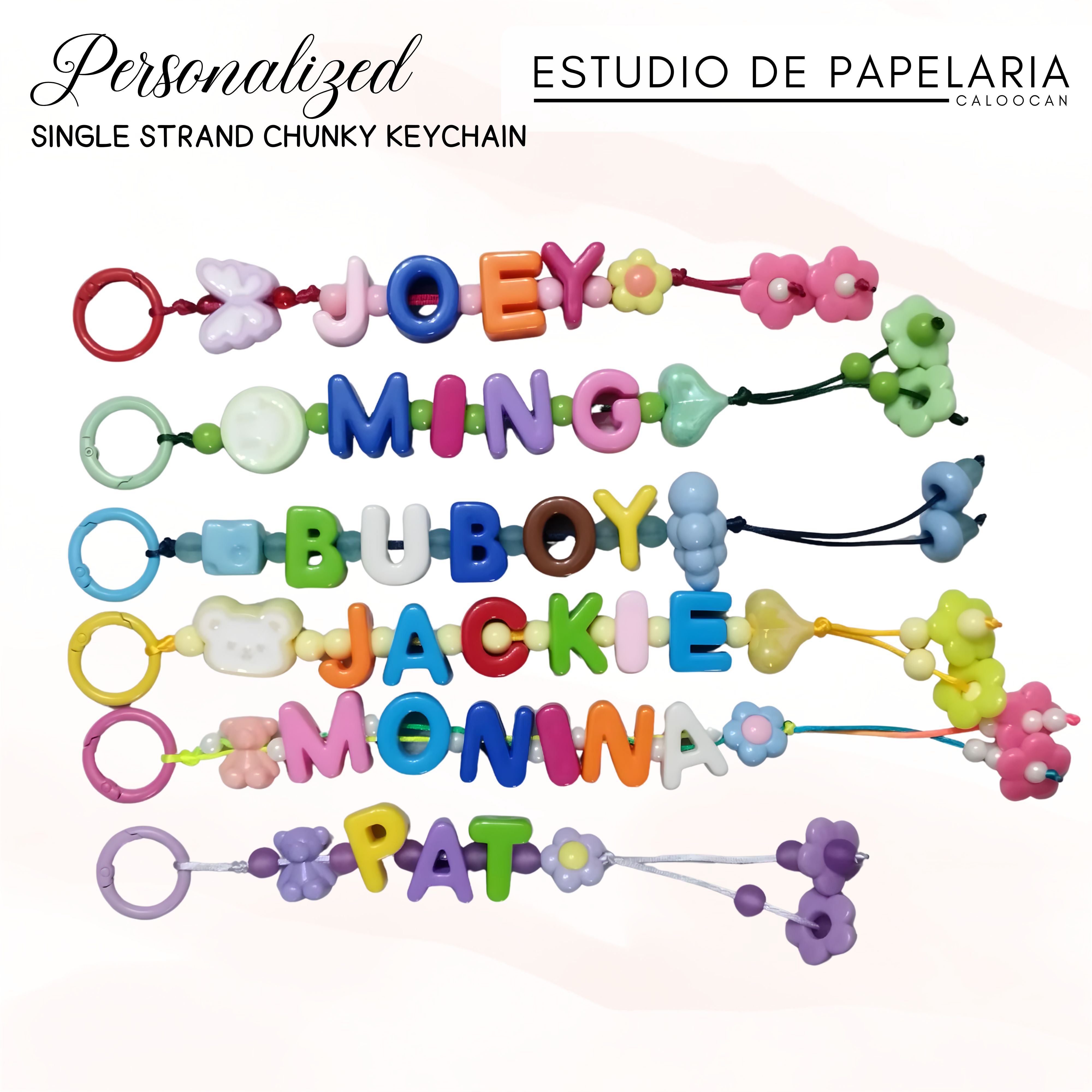 Estudio | Personalized Chunky Letter keychain (Single strand) | Shopee ...