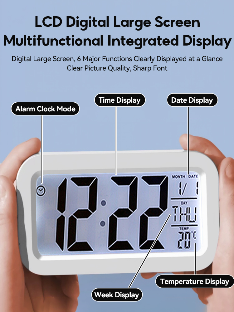ICON Multi Functional Alarm Clock Bedside Clock Desktop Alarm Clock ...