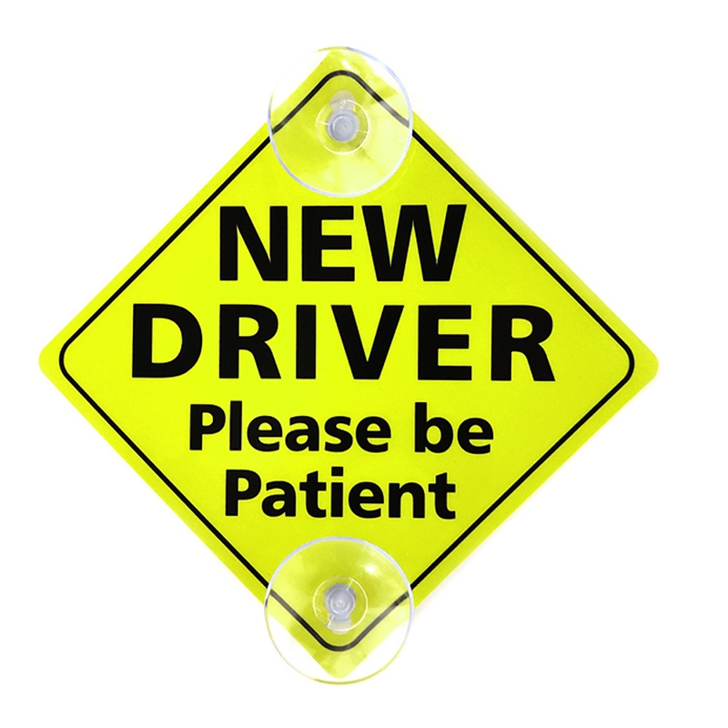 New Driver Sign, 12.5x12.5cm High Visibility Car Novice Badge, Visible ...