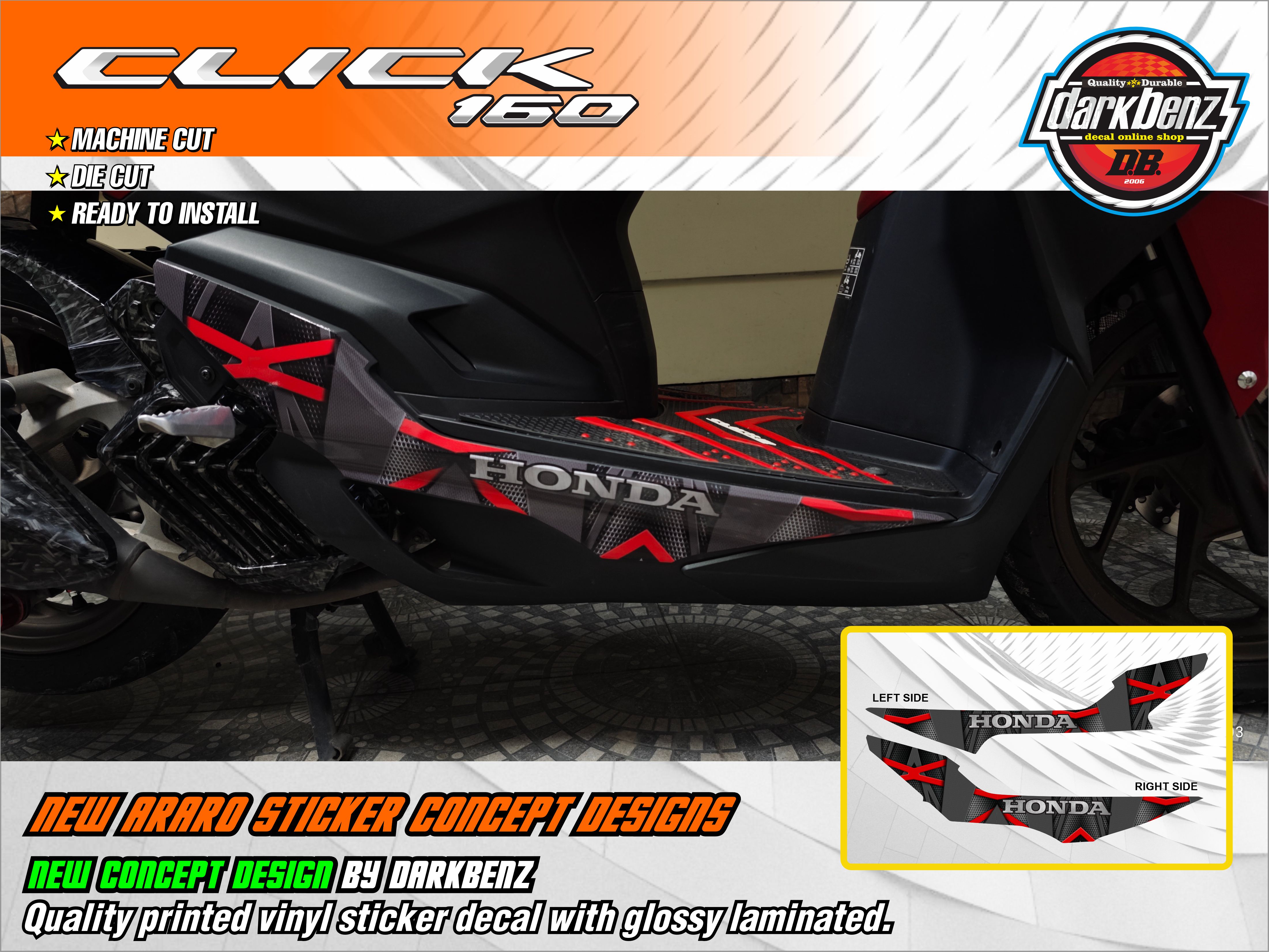 Honda Click 160 V1 New Concept Quality Printed Sticker Decal | custom ...
