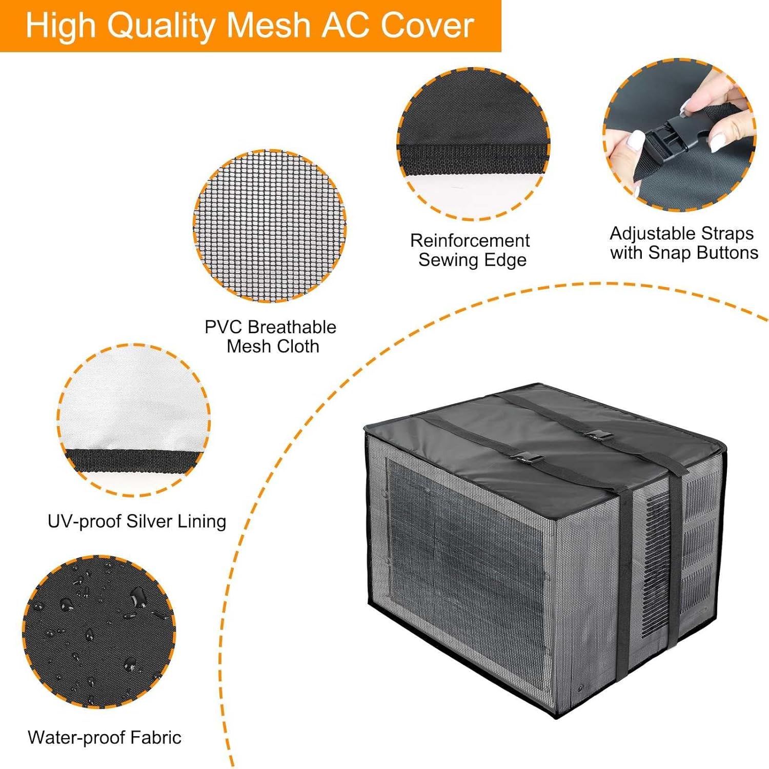 Aircon Outdoor Unit Cover Ventilated Window Air Conditioner Mesh Cover ...
