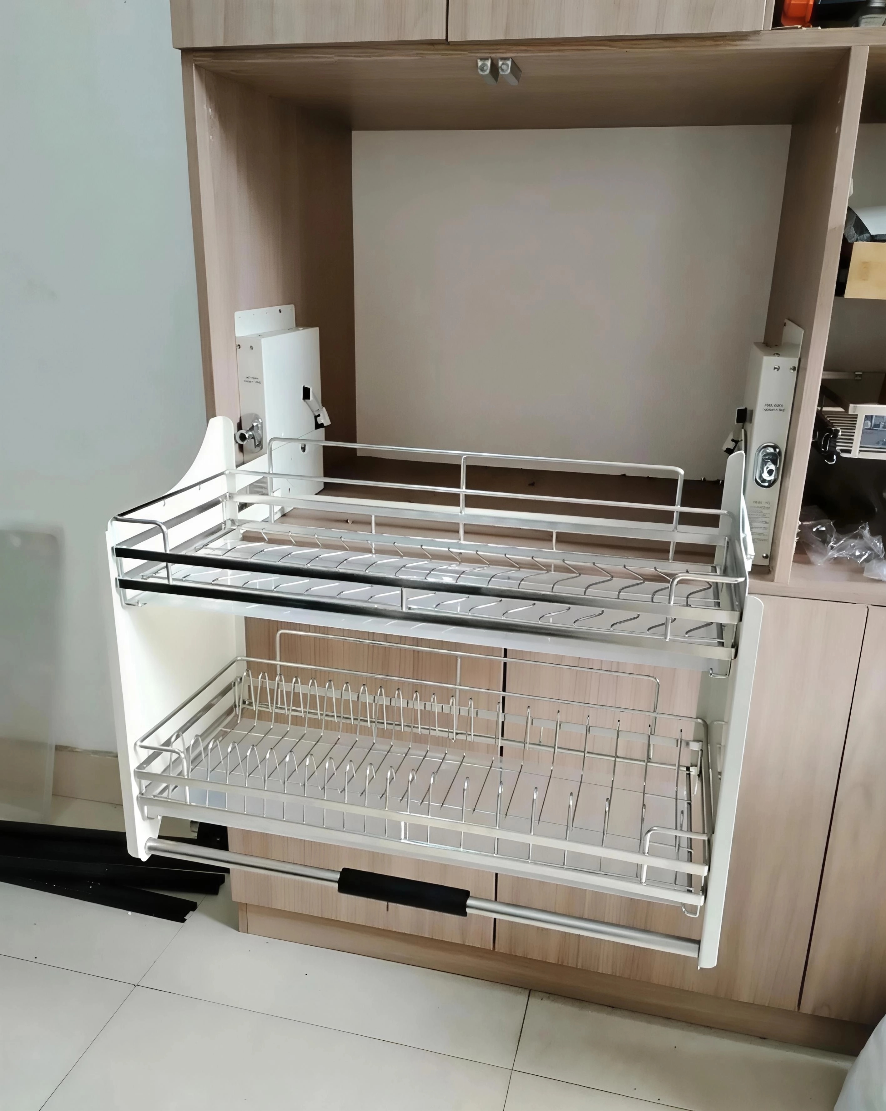 50cm / 60cm / 70cm / 80cm Pulldown Dish Rack Pantry Basket Plate Rack ...