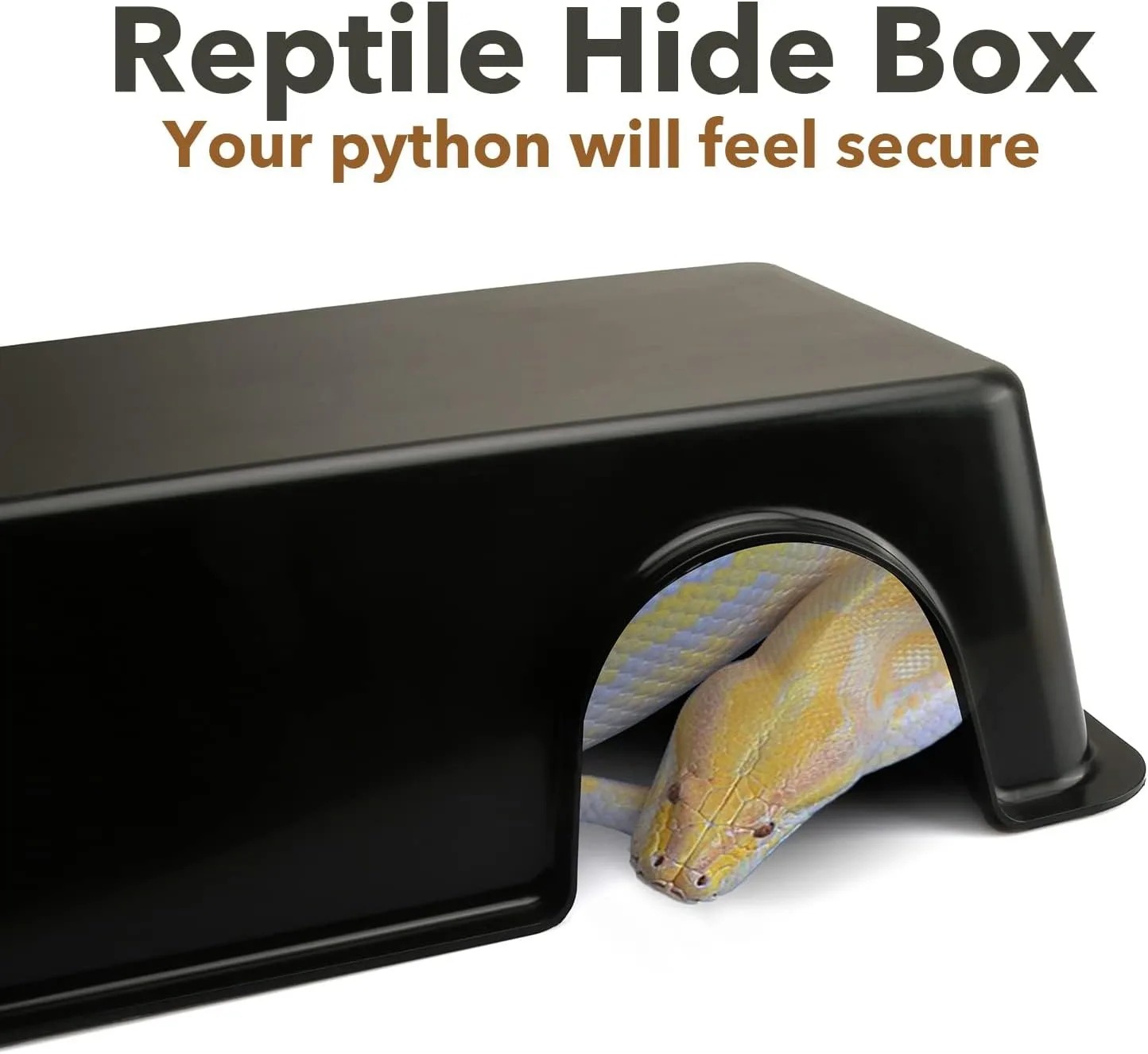 Reptile Hide Box Ventilated Shelter Reptile Hideout for Gecko Spiders ...