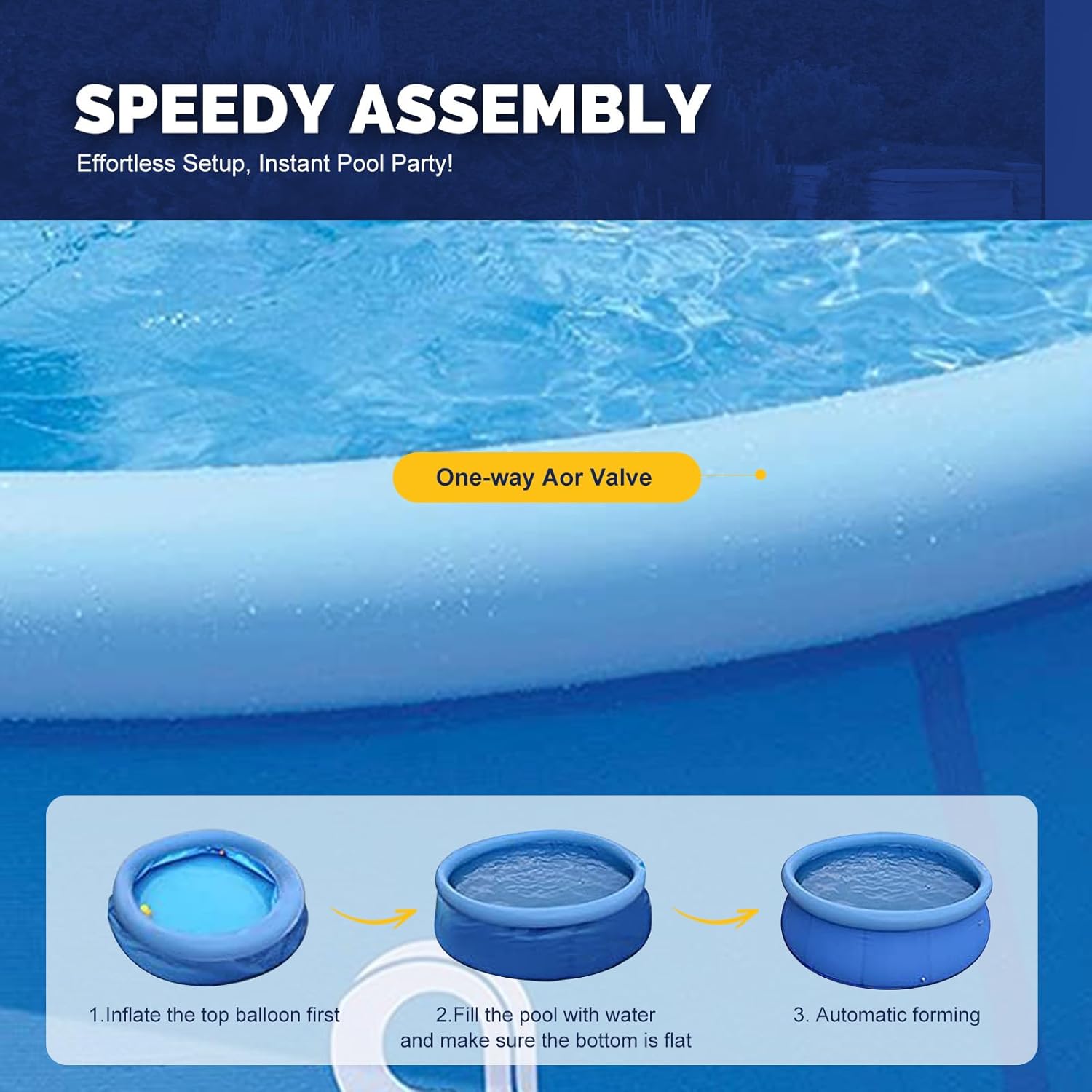 Round Inflatable Pools Adult Above Ground Blow up Pool Top Ring Summer ...