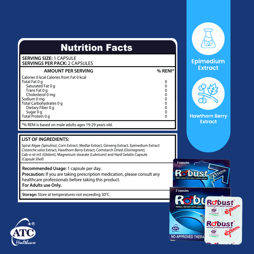 ATC Robust Extreme Daily Wellness 2 Capsules buy three box get free so ...