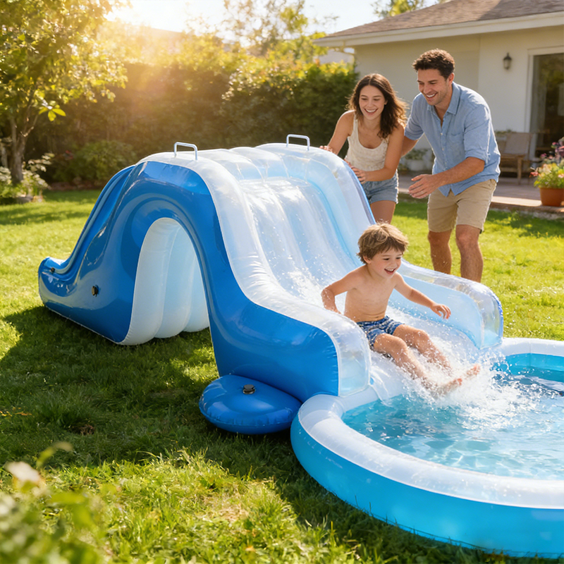 Inflatable slide children's swimming pool toy indoor outdoor for family ...