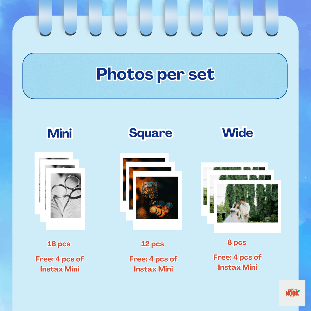 Set of Mini, Square, Wide Instax-Inspired Photo Prints – High Quality ...