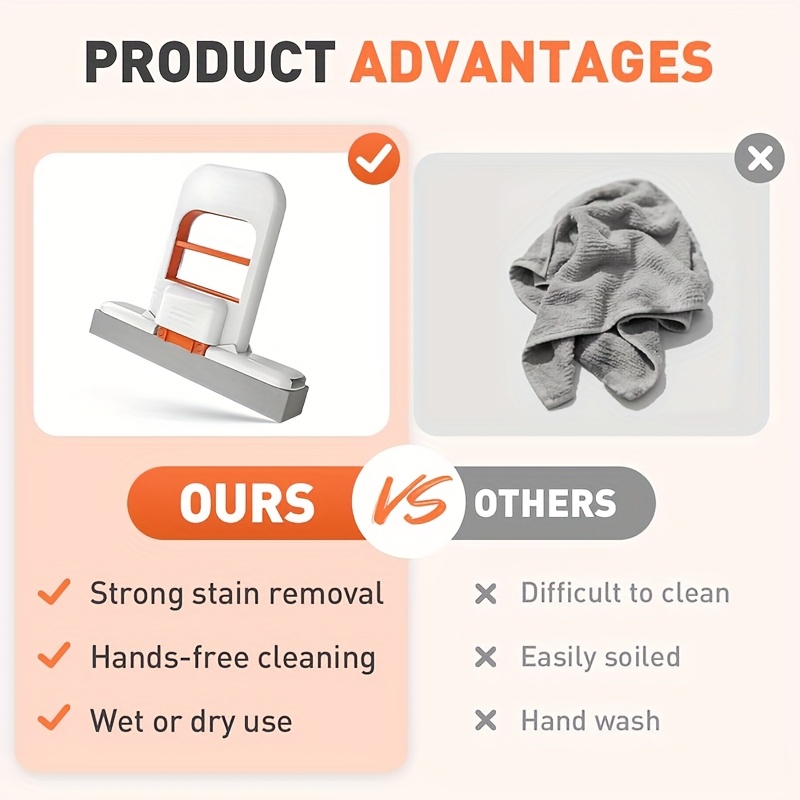 Mini Foldable Squeeze Table Mop Wet Dry Cleaning Sponge Portable Self ...