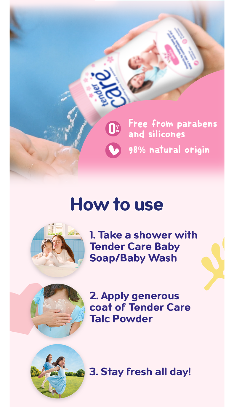 [BUY 2, FREE 1] Tender Care Pink Soft Baby Powder - Hypoallergenic ...