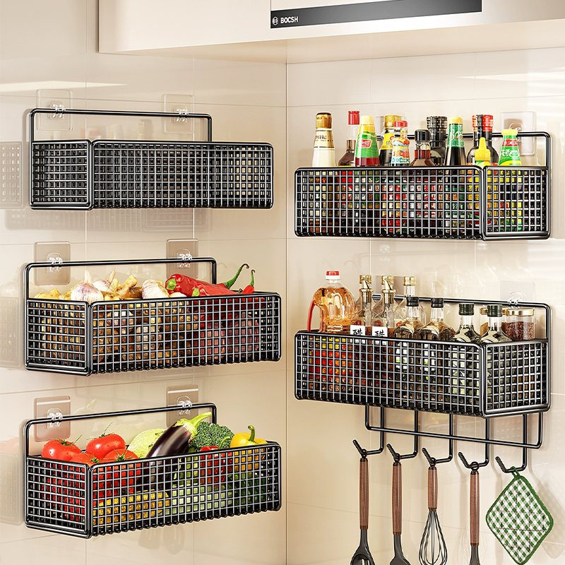 YOICE Kitchen Organizer Rack Wall Mounted Spice Condiment Organizer ...