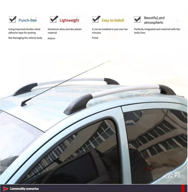 Car Universal Roof Rail 130CM installation without drilling holes With ...