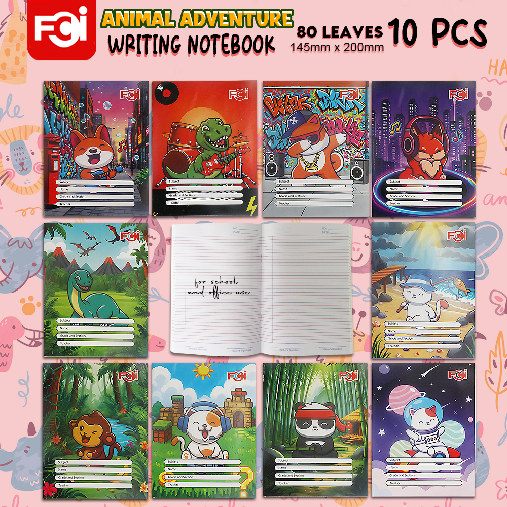 FCI Writing Notebook, New Assorted School Supplies10pcsx80s Design for ...