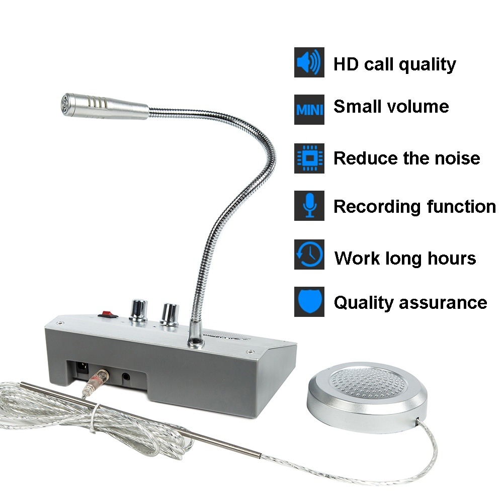 Dual-Way Talk Window Intercom Store Office Glass Counter Intercom ...