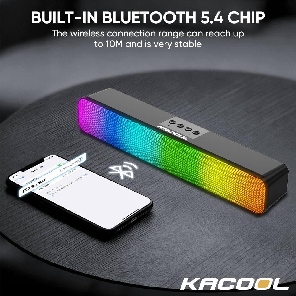 Popcorn RGB Soundbar Bluetooth Bass Stereo Wireless Bluetooth Speaker ...