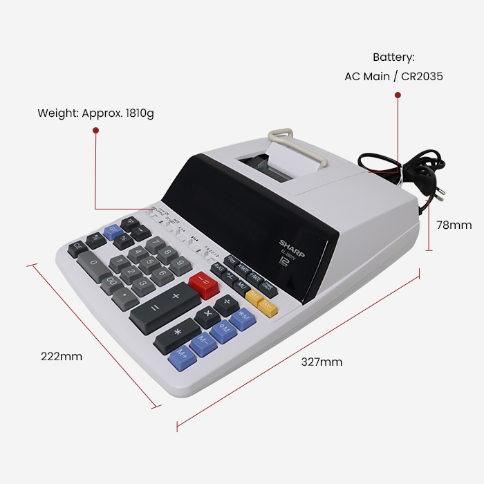 Sharp Printing Calculator EL-2607V for Office Shop Business – Adding ...