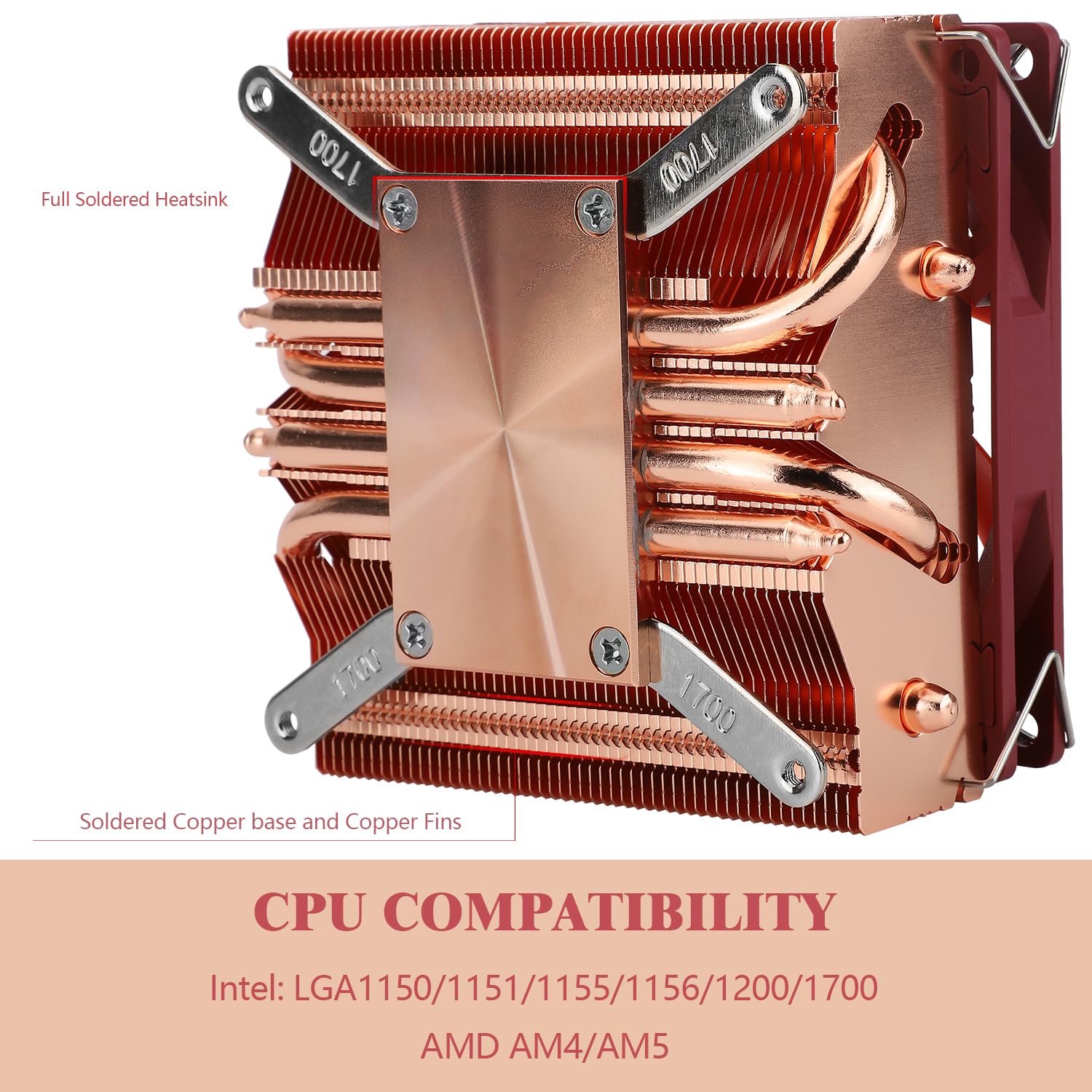 Thermalright AXP90-X53 Full Cooper Low Profile CPU Cooler ITX,with 92mm ...