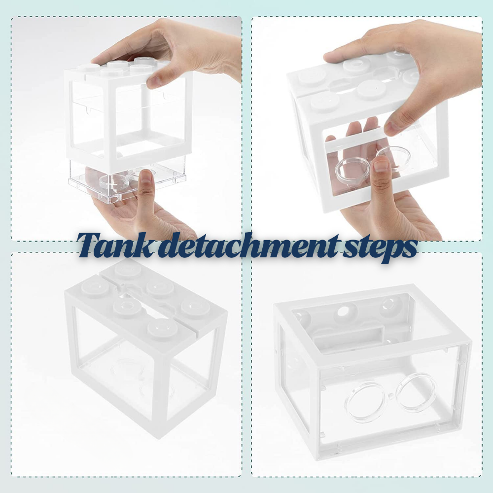 Stackable Mini Leg0 Betta Tank Aquarium Betta Fish Fighting Curved ...