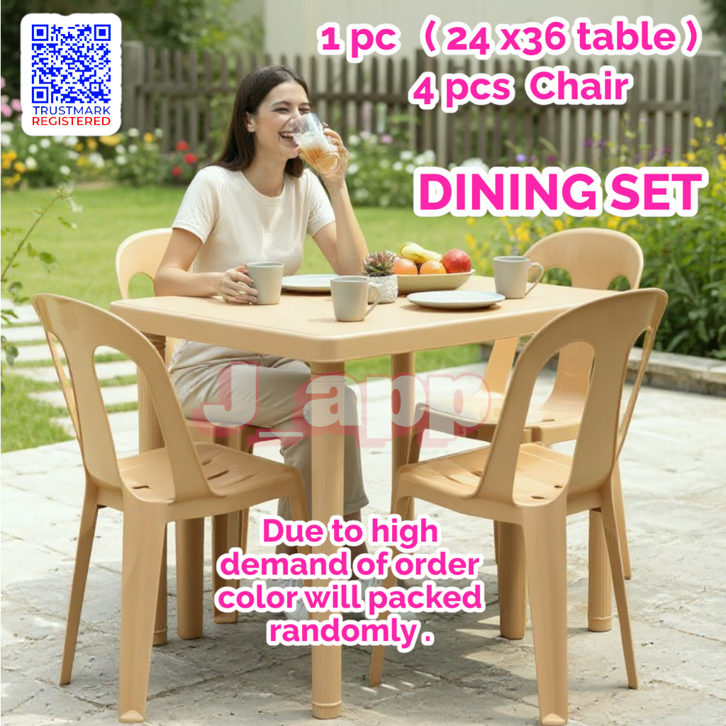 5 IN 1 COMPLETE SET (1PC 24X36 TABLE AND 4PCS MONOBLOC CHAIR) Dining ...