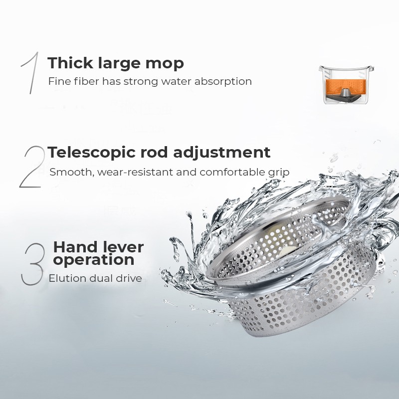 KIKOT 360 Mop With Spinner Rorating Map Squeezer Floor Cleaning Heavy ...