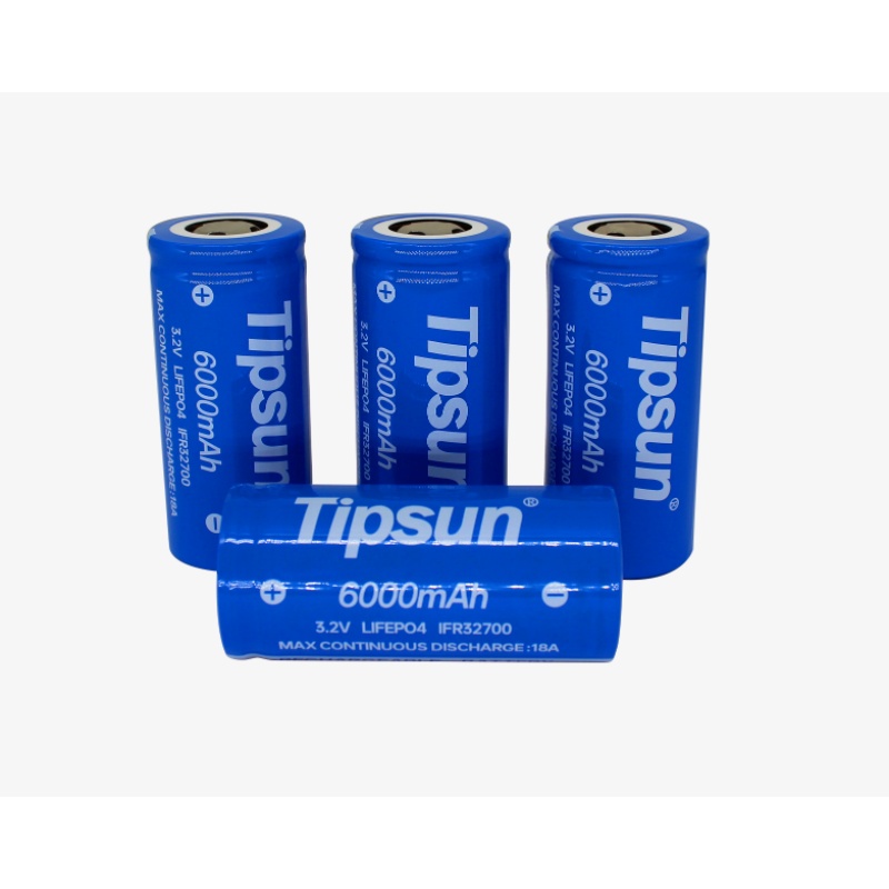 Tipsun battery 32650 / 32700 6000mAh 3.2V Cell Flat head rechargeable ...