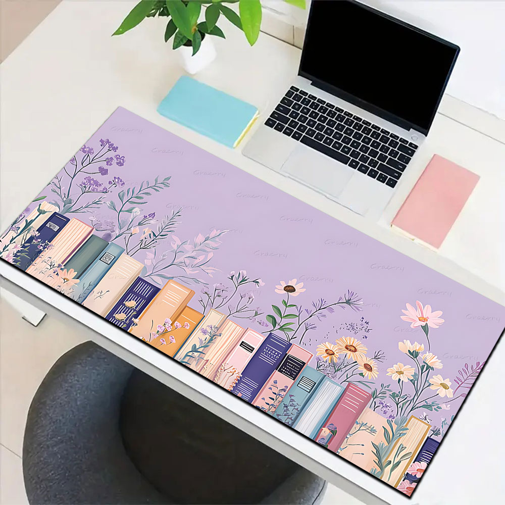1pc Books and Flowers Large Mouse Pad computer mat Desk Mat keyboard ...