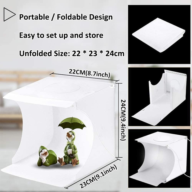 Mini Photo Light Box Folding Studio Diffuse Soft Box Lightbox With 2/6 ...