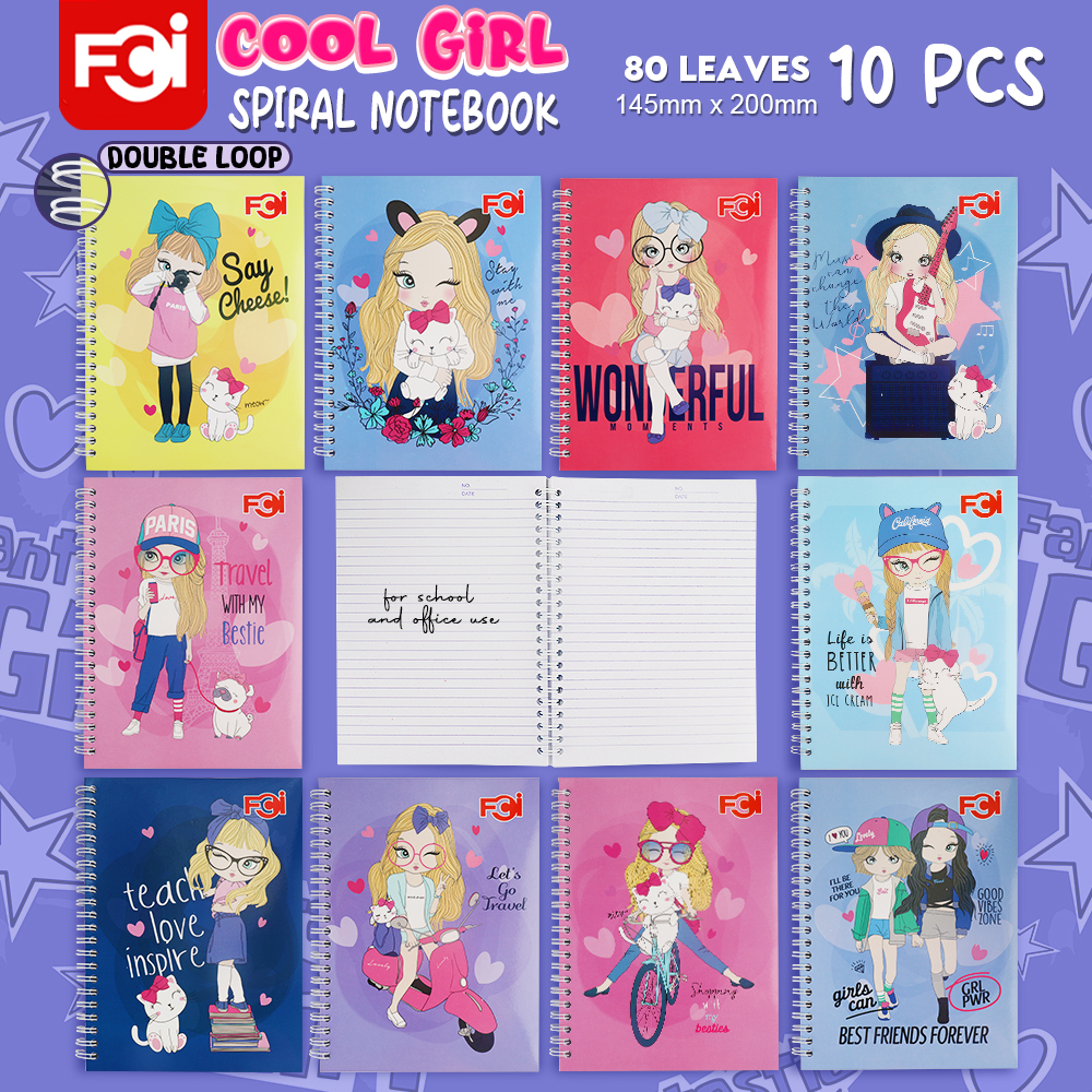 FCI Spiral Notebook 10 Different Designs For Elementary, High School ...