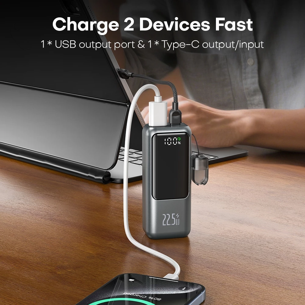 CCC 20000MAH Mini Powebank USB-C With Data Cable PD22.5W Ultra Fast ...