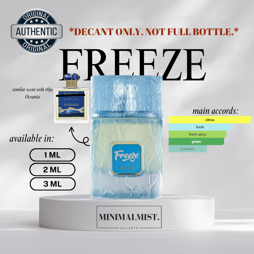 [DECANT] Riffs Freeze EDP (r0ja Oceania Alt) | 0.5ml, 1ml, 2ml, 3ml ...