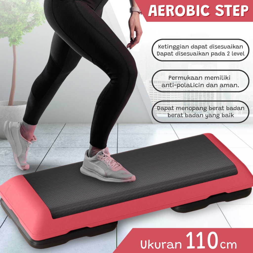 Adjustable Aerobic Step Fitness Stepper – Home & Gym Exercise Training ...