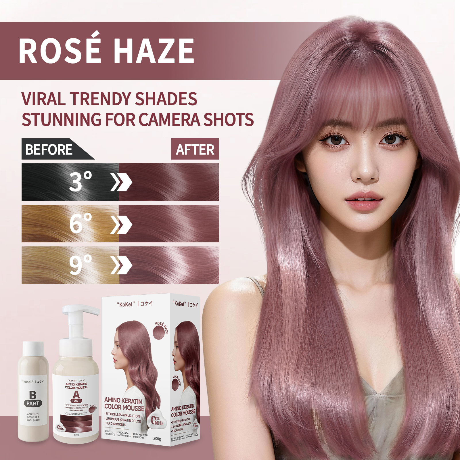 KoKei Bubble Hair Color Permanent Non-irritating Plant-based Hair Dye ...
