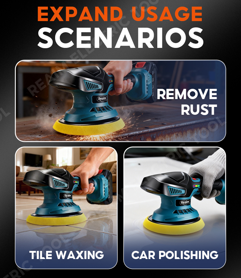 REAIM Cordless Buffing Machine Car Polisher Machine 150mm Auto ...