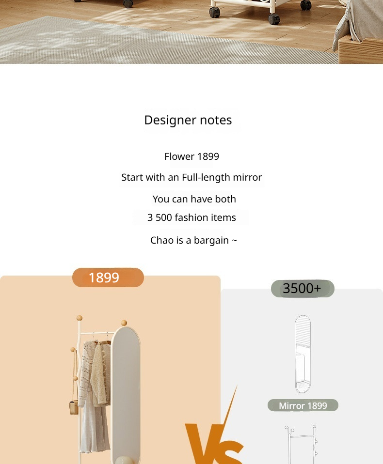 Clothes Rack with Full Length Mirror Multifunctional Clothes Hanger ...
