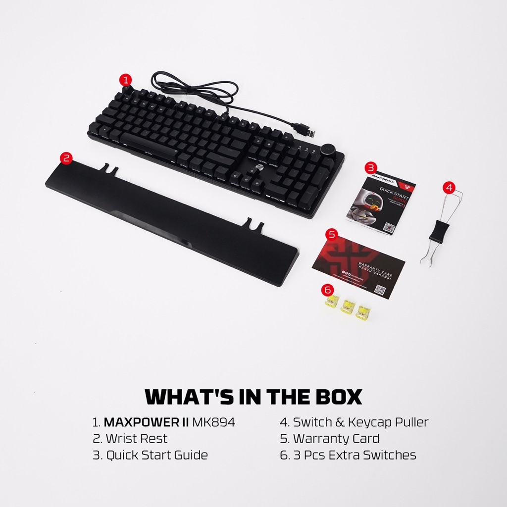 FANTECH MAXPOWER II MK894 ARGB Mechanical Gaming Keyboard with Wrist ...
