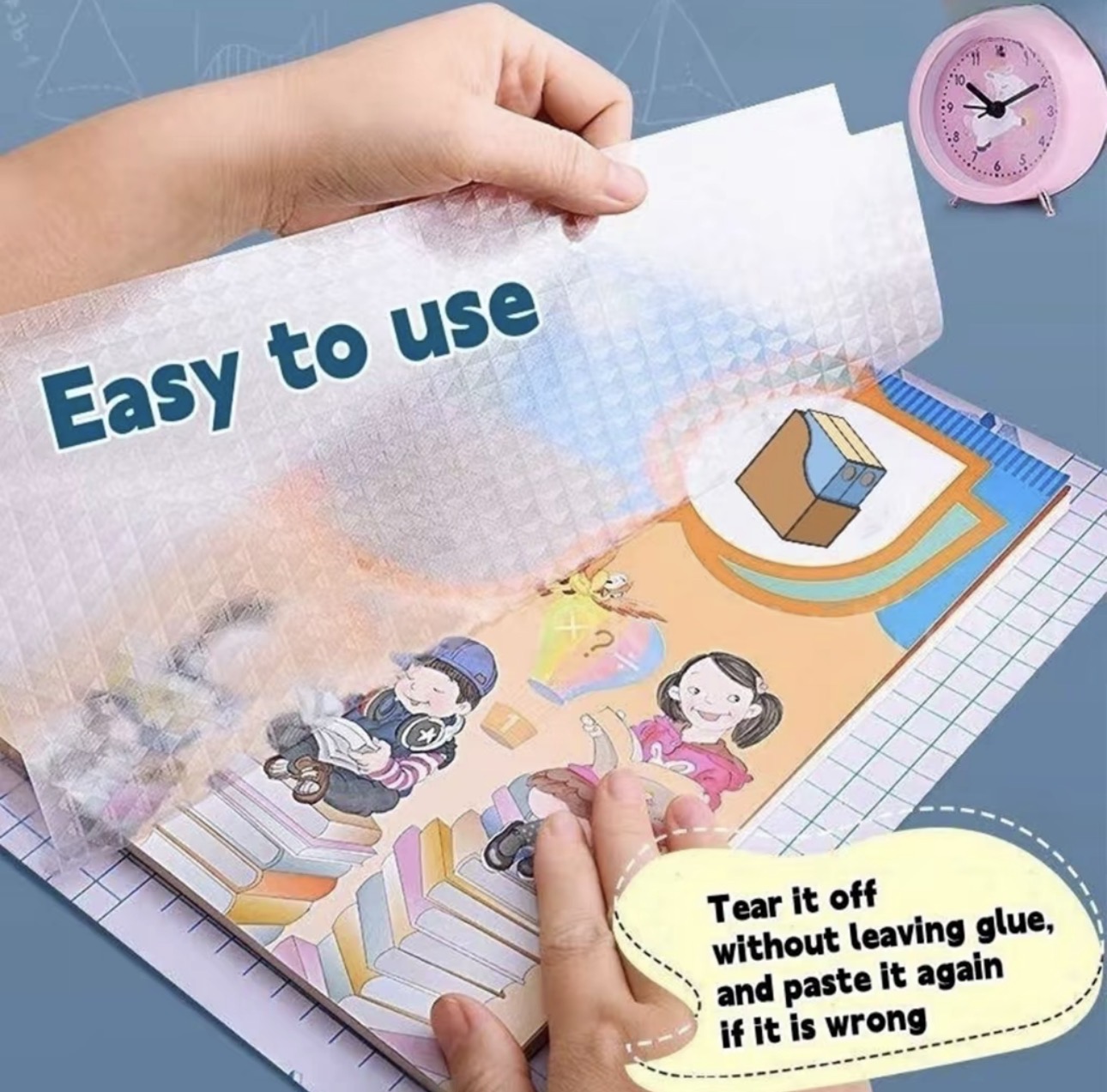 10PCS Self-Adhesive Book Cover for Elementary/High School Notebook ...