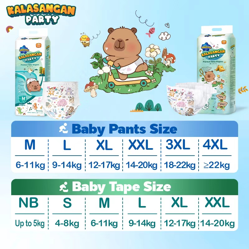 Tooshypuff Baby Diaper Ultra thin 50pcs Tape Diaper NewBorn S M L XL ...
