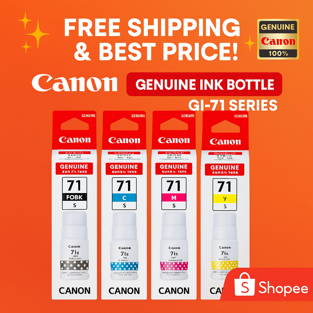 Canon 71 Ink Bottle Set PGBK C M Y | Genuine PIXMA G-Series Printer Ink ...