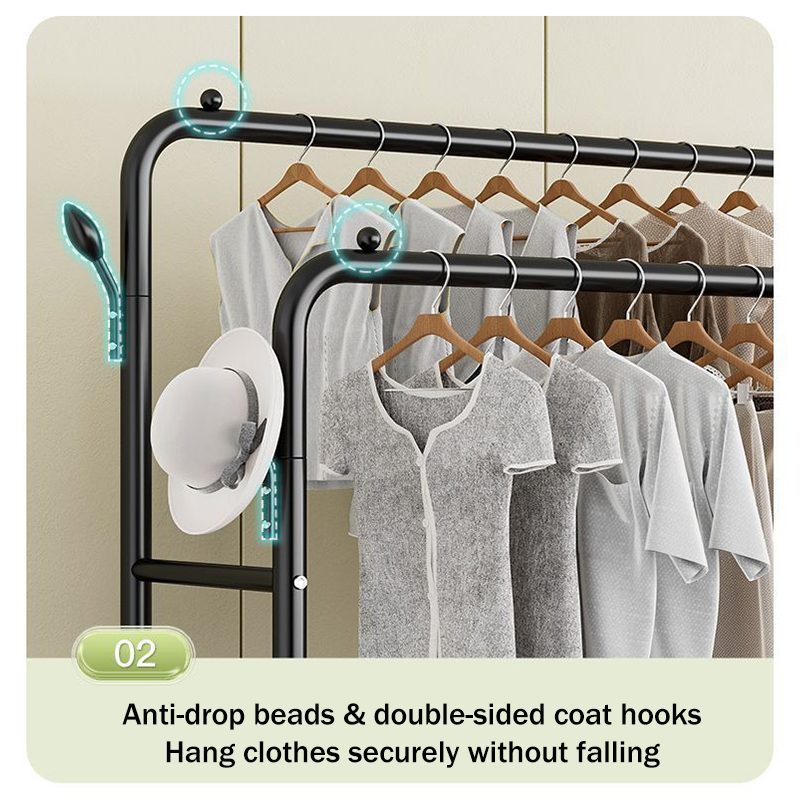 Bedroom Clothes Rack Floor Drying Rack Coat Rack Simple Multifunctional ...