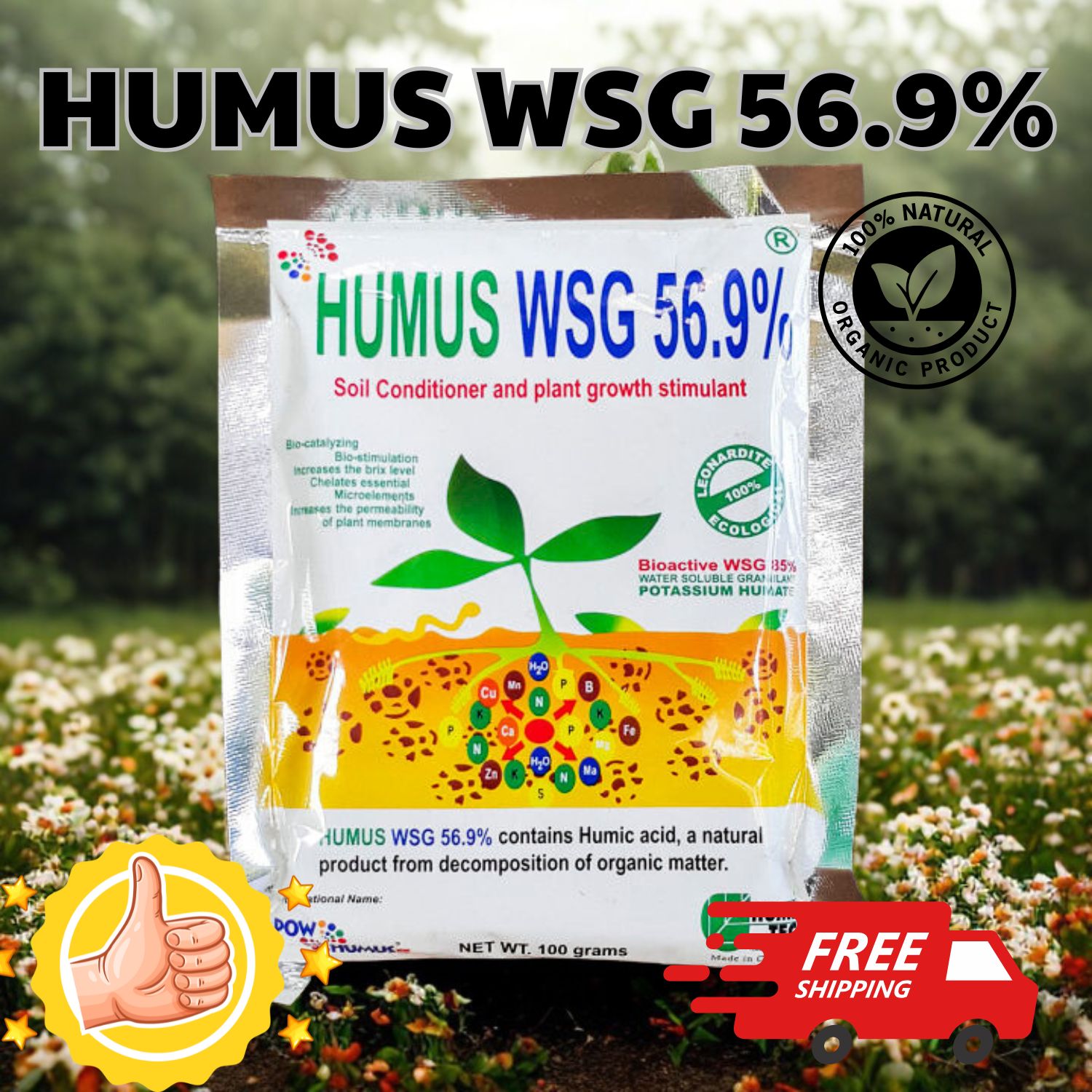 HUMUS WSG - SOIL CONDITIONER FERTILIZER (POWDER) 100grams | Shopee ...