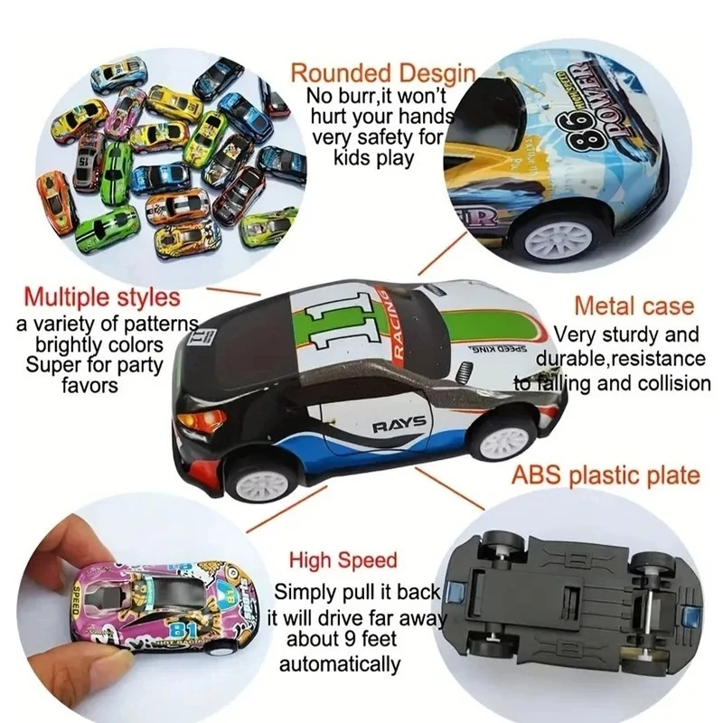 10pcs Children Toy Car Alloy Model Car Toys Pull Back Car Vehicles Mini ...
