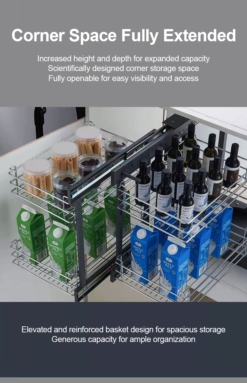 SOFTHOME Kitchen Corner Pull Out Basket Pull Out Dish Rack Cabinet For ...
