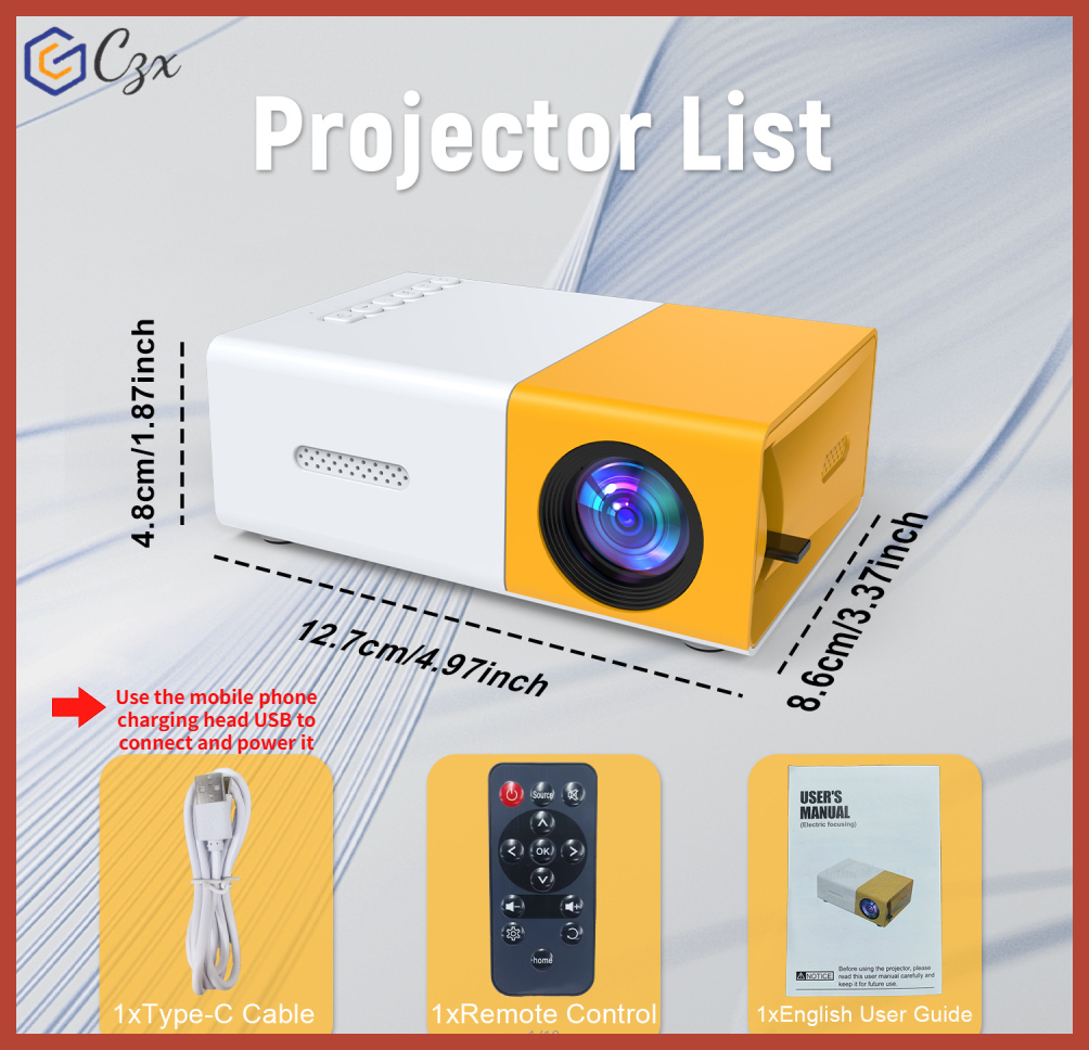 【In Stock】New HD Home Portable Projector Mini Projector Mobile Phone ...