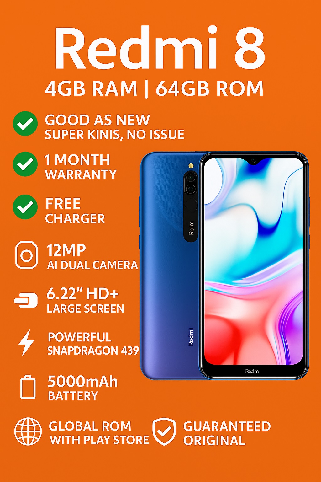 Rdmi 8 4/64GB Global Original | Shopee Philippines