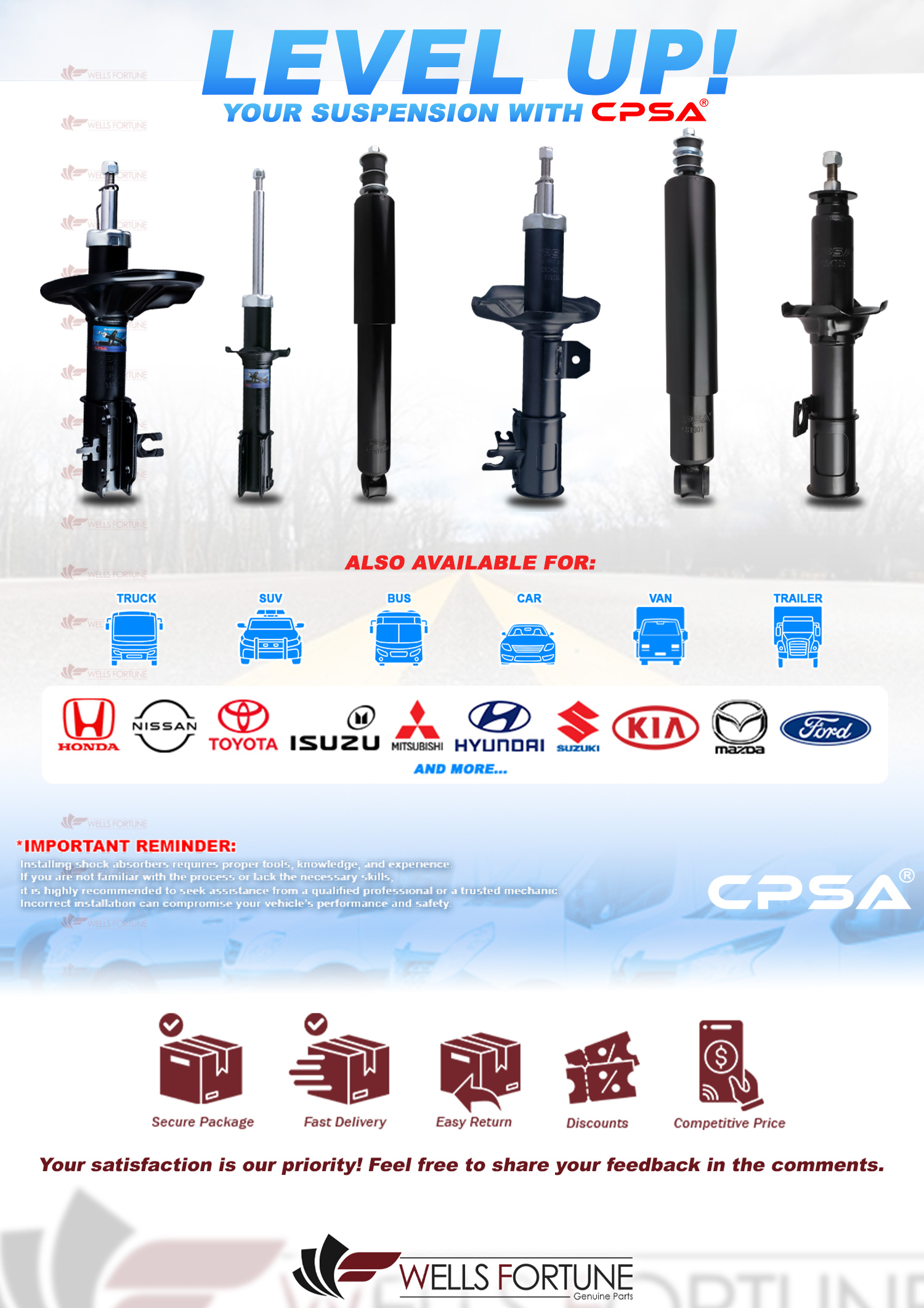 HYUNDAI STAREX H1 1997 - 2012 FRONT 344285 CPSA GAS TYPE SHOCK ABSORBER ...