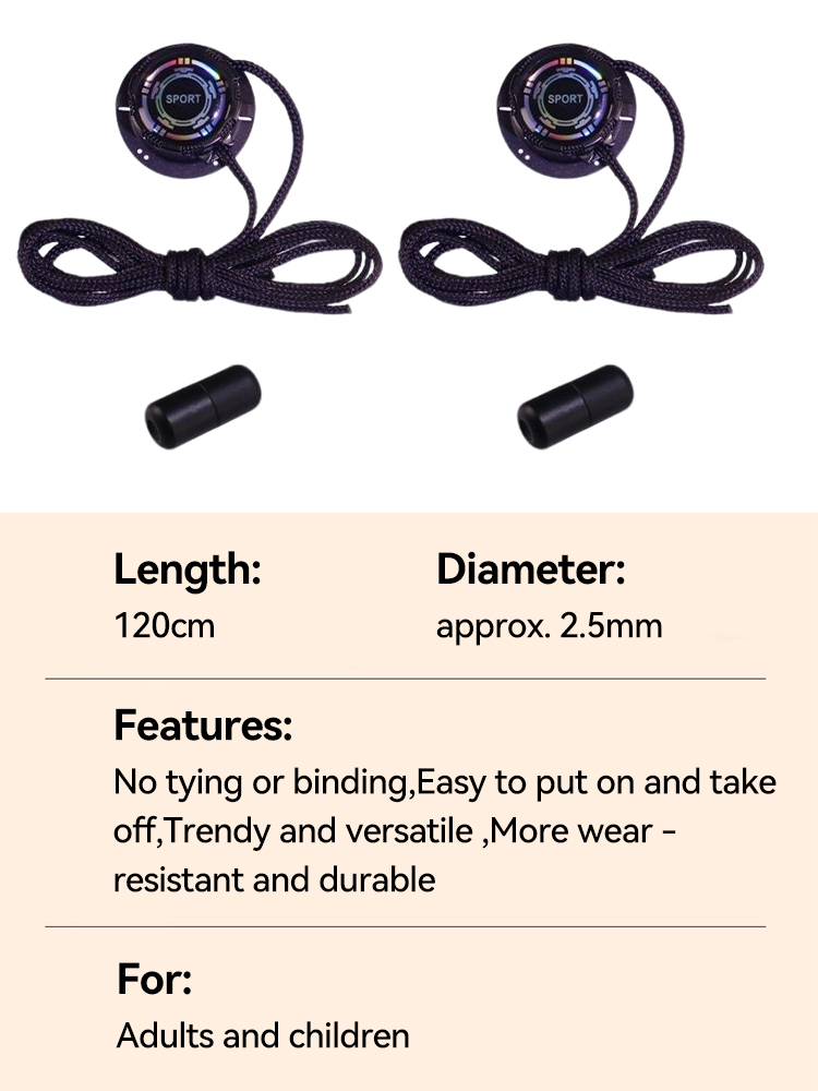 ICON Automatic Shoelaces Thick Rope Rotating Buckle Shoelaces Sports ...