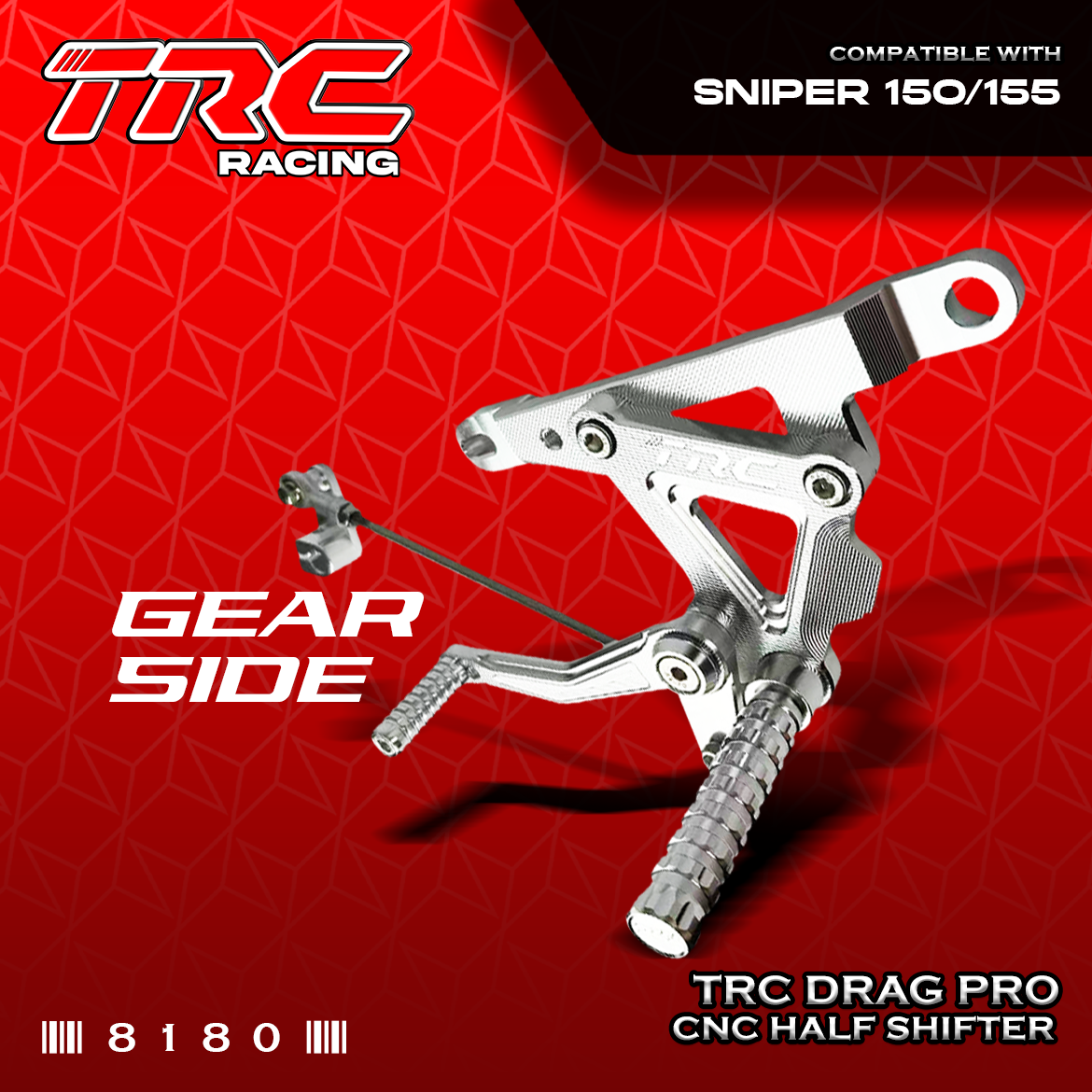 TRC RACING CNC HALF SHIFTER DRAG PRO FOR SNIPER 150/155 8180 | Shopee ...