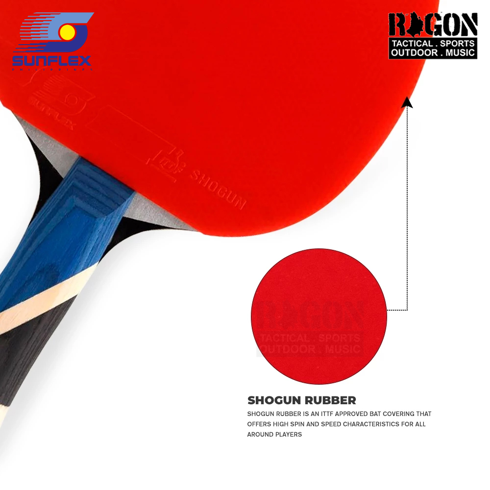Sunflex Dynamic A40 ITTF Approved Table Tennis Bat with Ergo Grip ...
